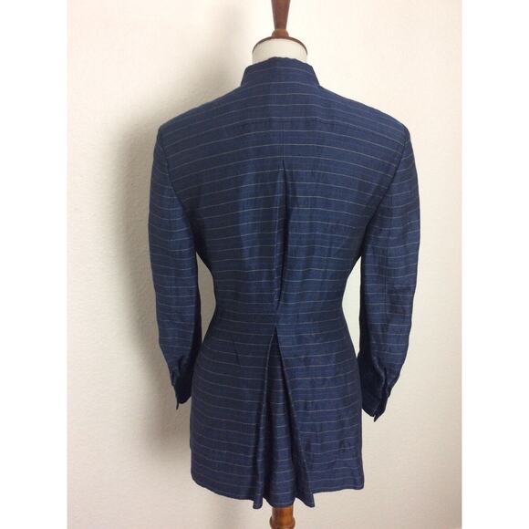 Emporio Armani Vintage Jacket Blazer Single Breast Striped Linen Blend - Picture 4 of 5